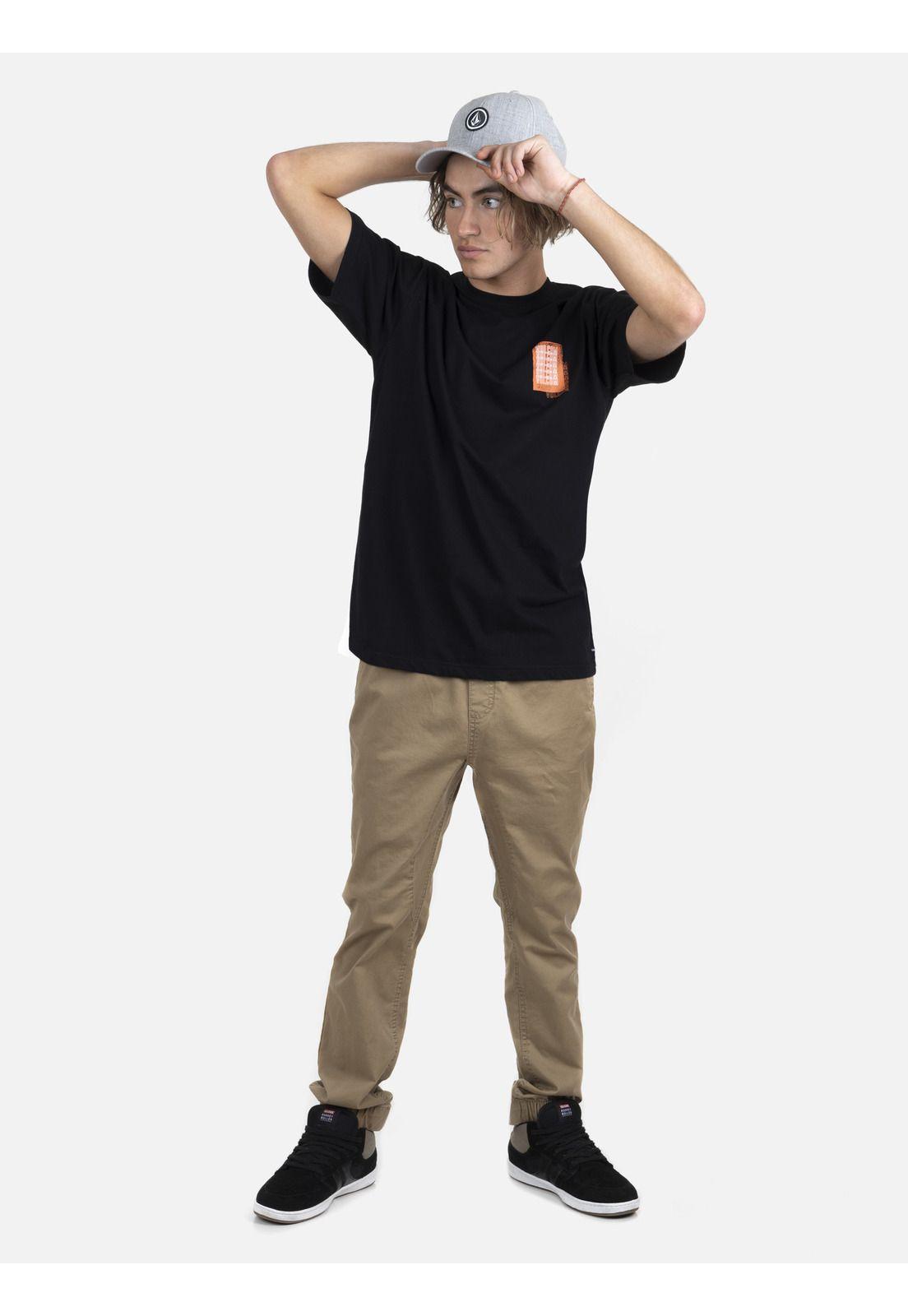 Polera M/C Básica Hombre 7P102-MV22 Negro Volcom-3