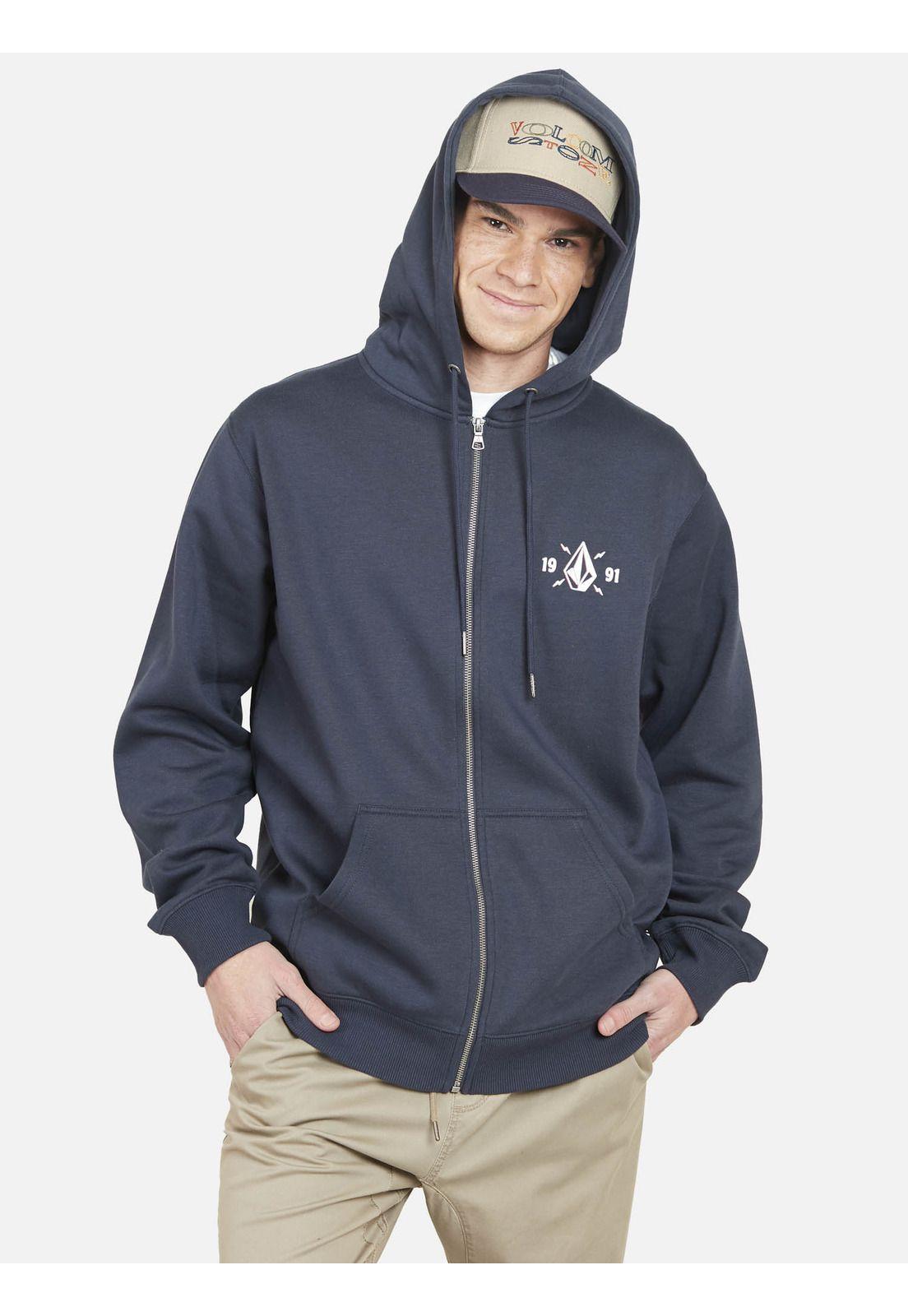 Poleron WINCE FULL ZIPPER Hombre Azul Volcom-0