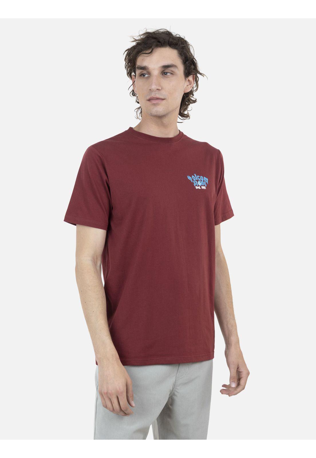 Polera M/C Básica Hombre 7P111-MV22 Burdeo Volcom-0