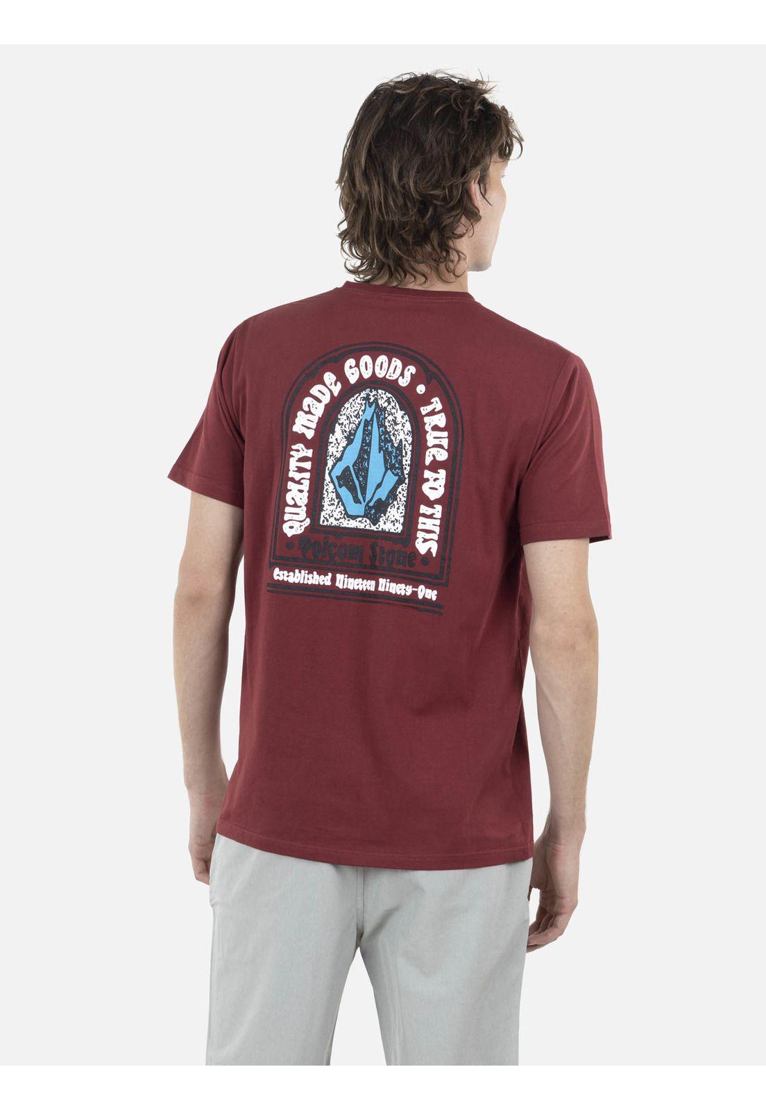 Polera M/C Básica Hombre 7P111-MV22 Burdeo Volcom-1