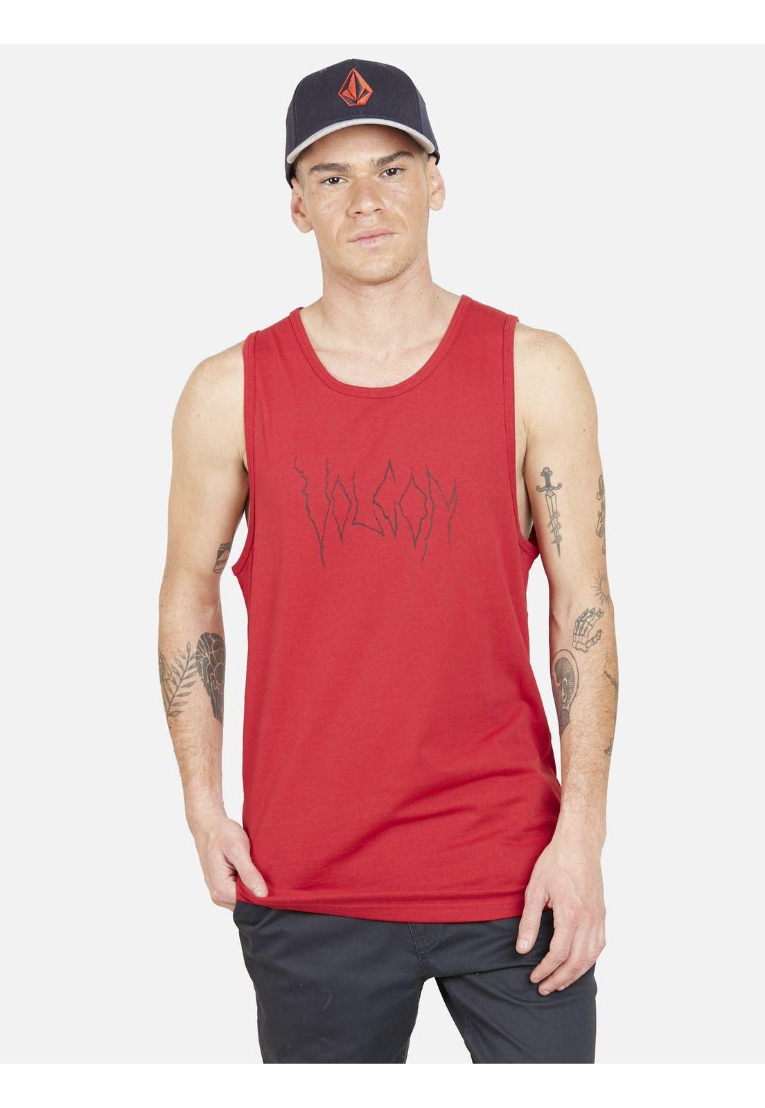 Polera STONE WATCHER SS  TANKS  Hombre Rojo Volcom-0