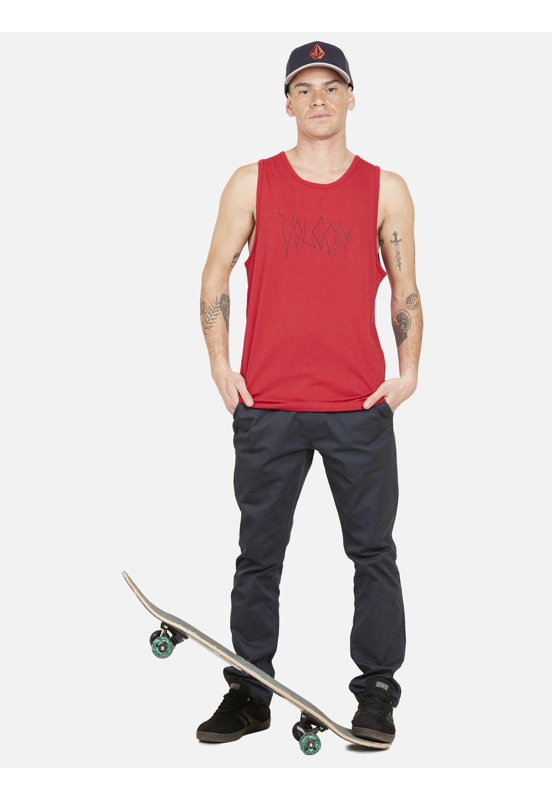 Polera STONE WATCHER SS  TANKS  Hombre Rojo Volcom-3