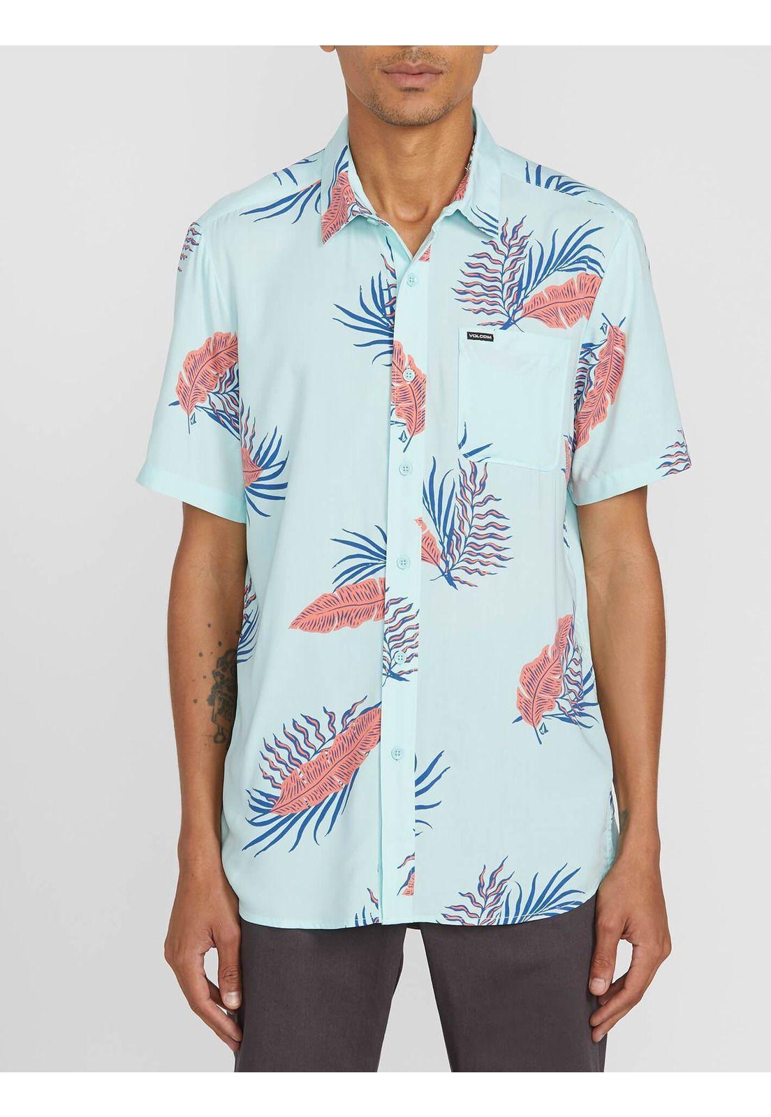 Camisa M/C Hombre 7C130-MV21 Celeste Volcom-0