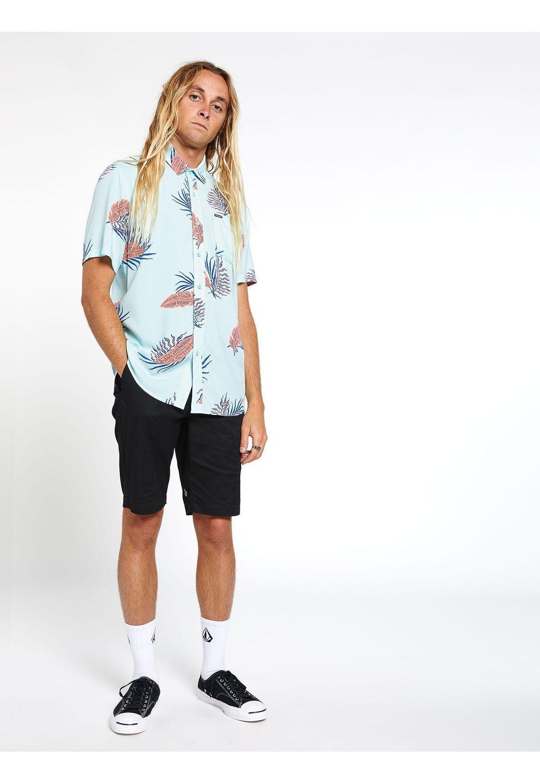 Camisa M/C Hombre 7C130-MV21 Celeste Volcom-3