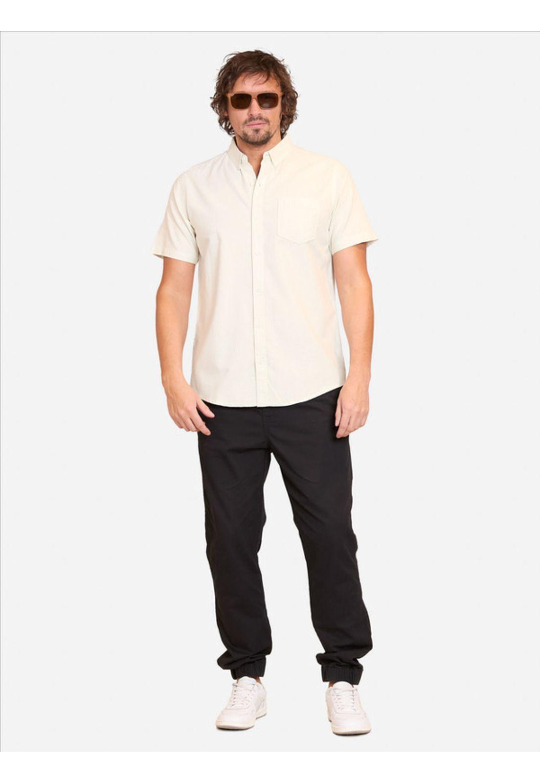 Camisa M/C Shirt Oxford Solid Verde Hombre Volcom-3