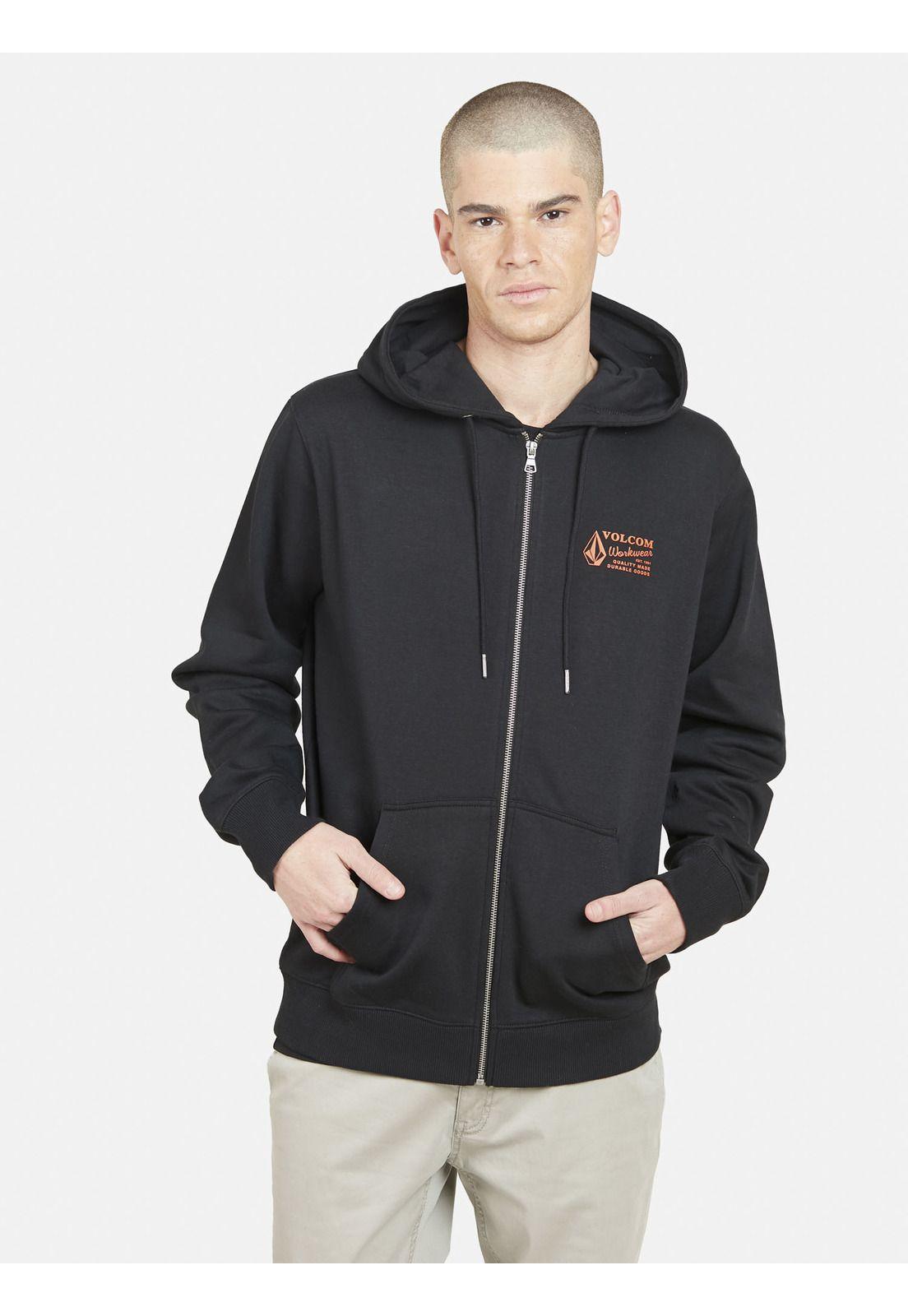 Poleron VWW FULL ZIPPER Hombre Negro Volcom-0