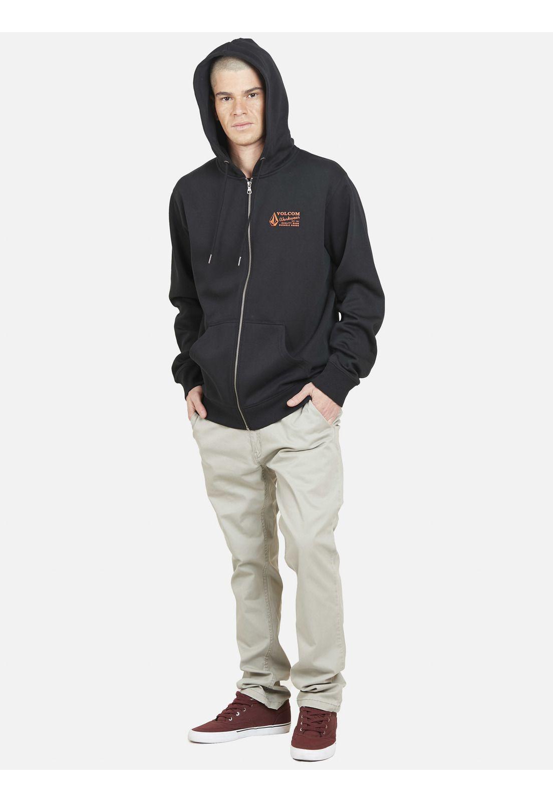 Poleron VWW FULL ZIPPER Hombre Negro Volcom-3