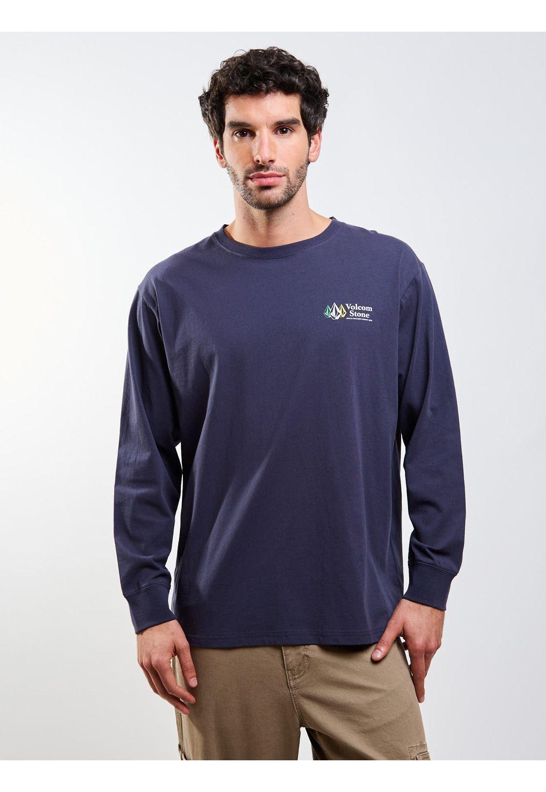 Polera ML Icy Eyes Azul Hombre Volcom-0