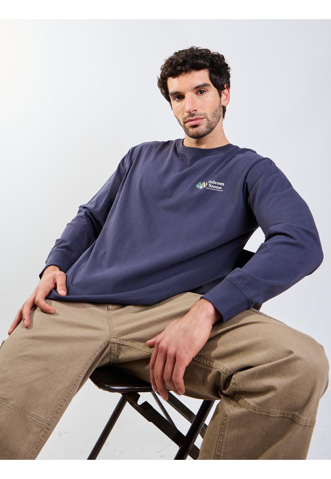 Polera ML Icy Eyes Azul Hombre Volcom-5