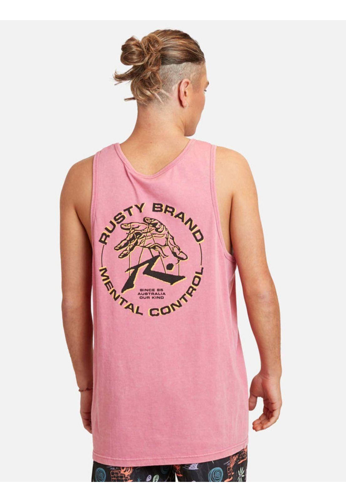 Polera Mental Control Acid Tank Rosado Hombre Rusty-1