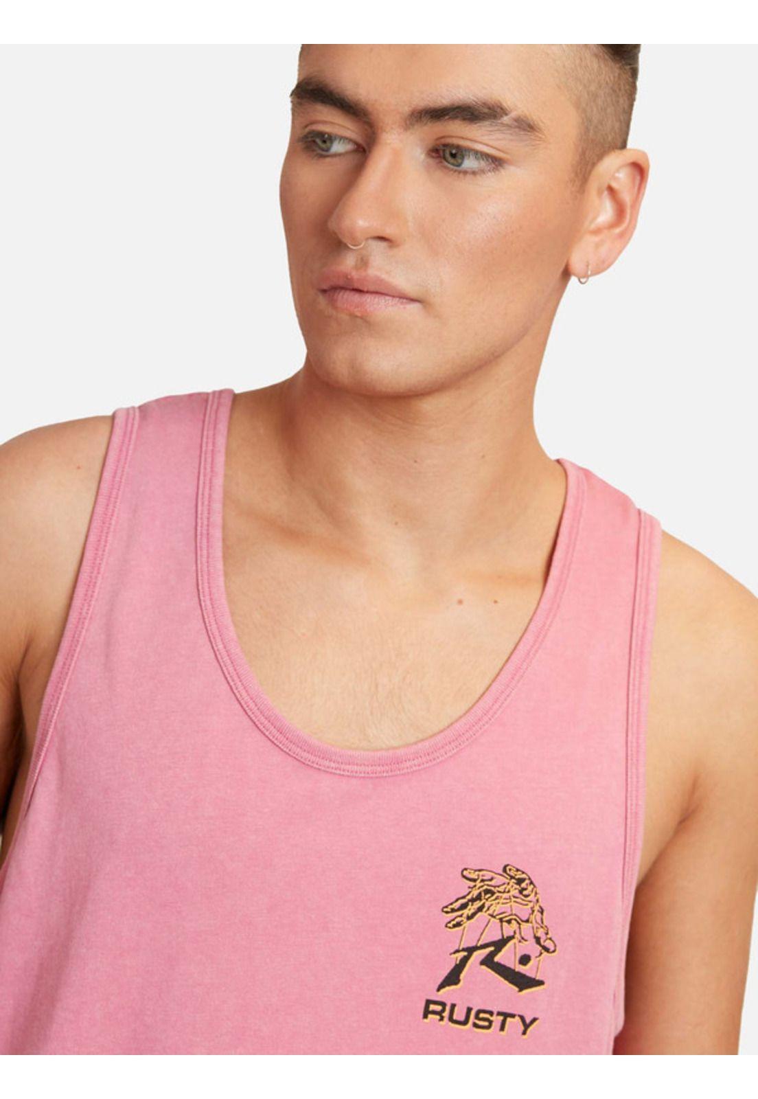 Polera Mental Control Acid Tank Rosado Hombre Rusty-2