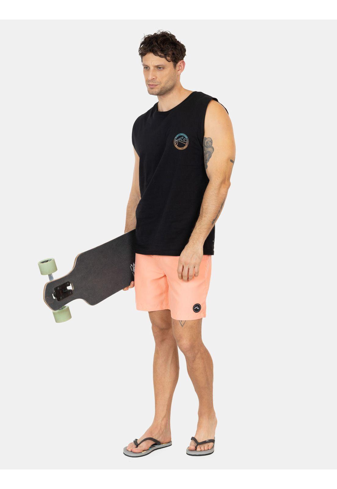 Traje De Baño Microfibra Inked Naranja Hombre Rusty-3