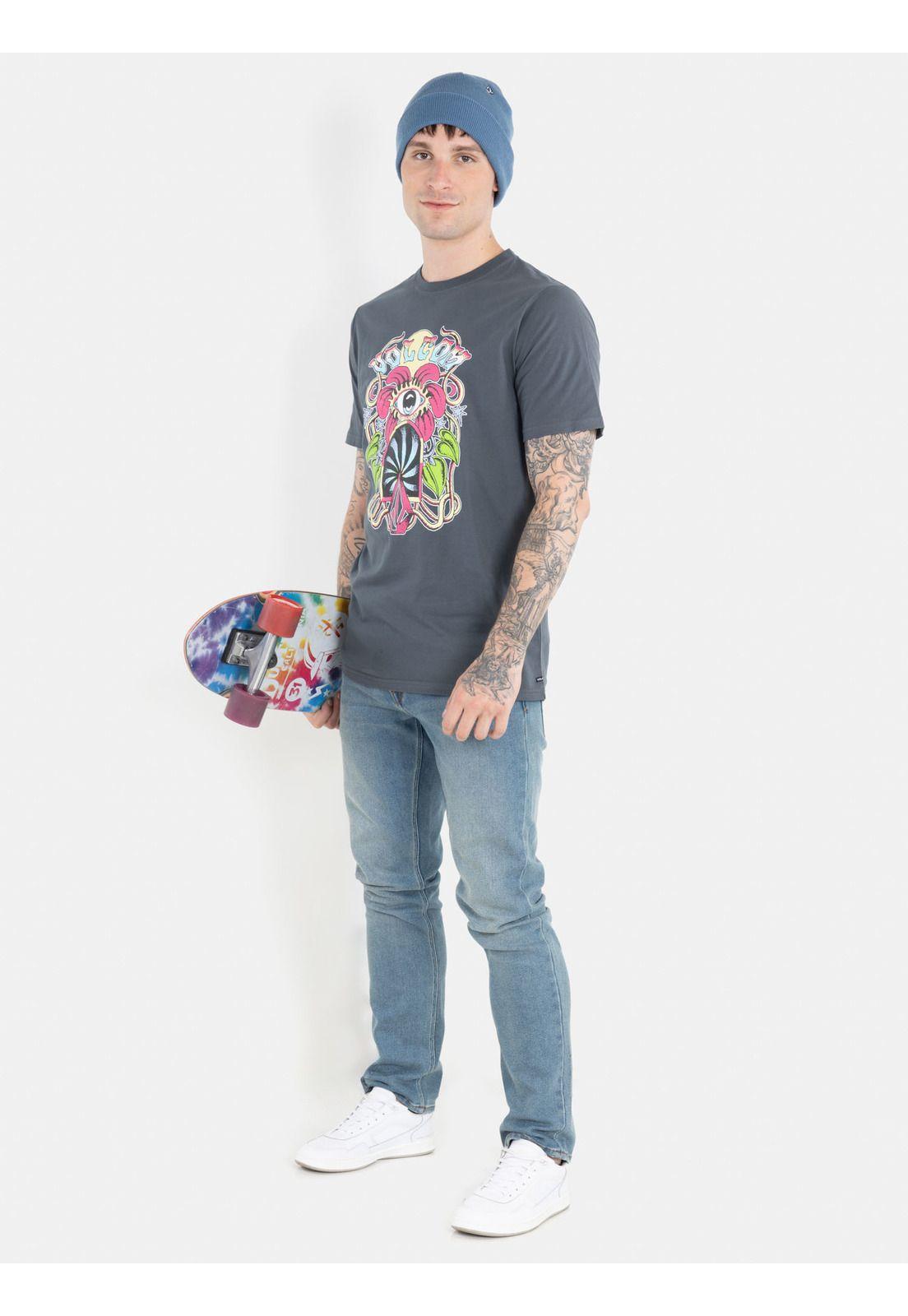 Polera Eye See Yow Ss Tee Gris Hombre Volcom-3