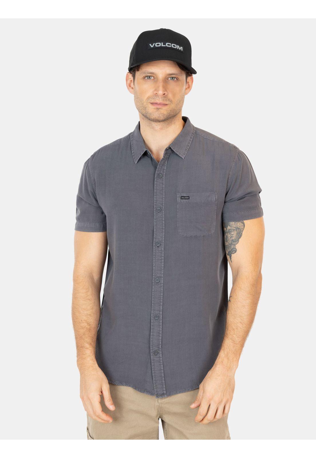 Camisa MC Barlo Gris Hombre Volcom-0