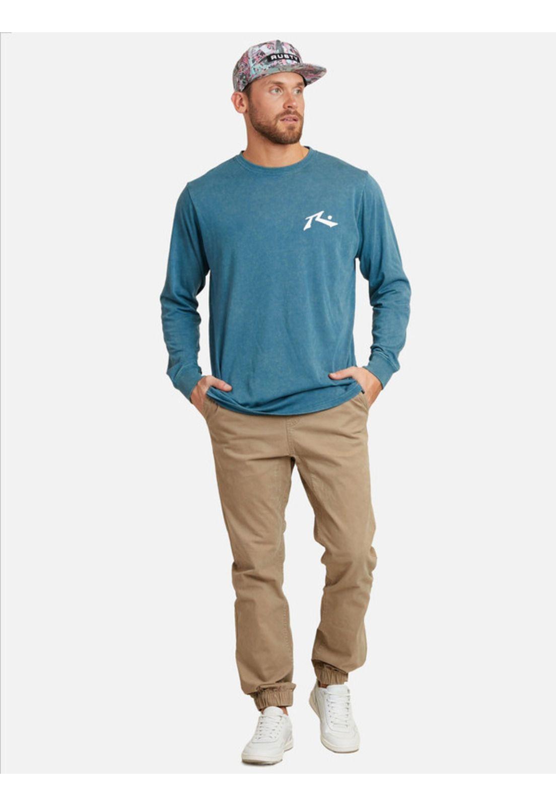 Polera North Shore Lst Azul Hombre Rusty-3