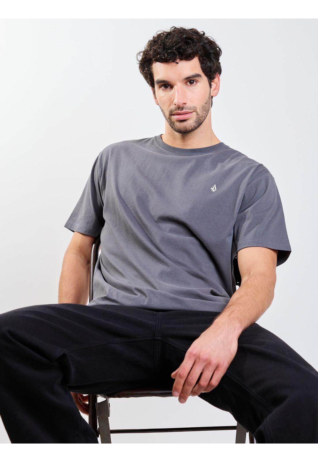 Polera MC Stoneblanks Bsc Gris Hombre Volcom-5