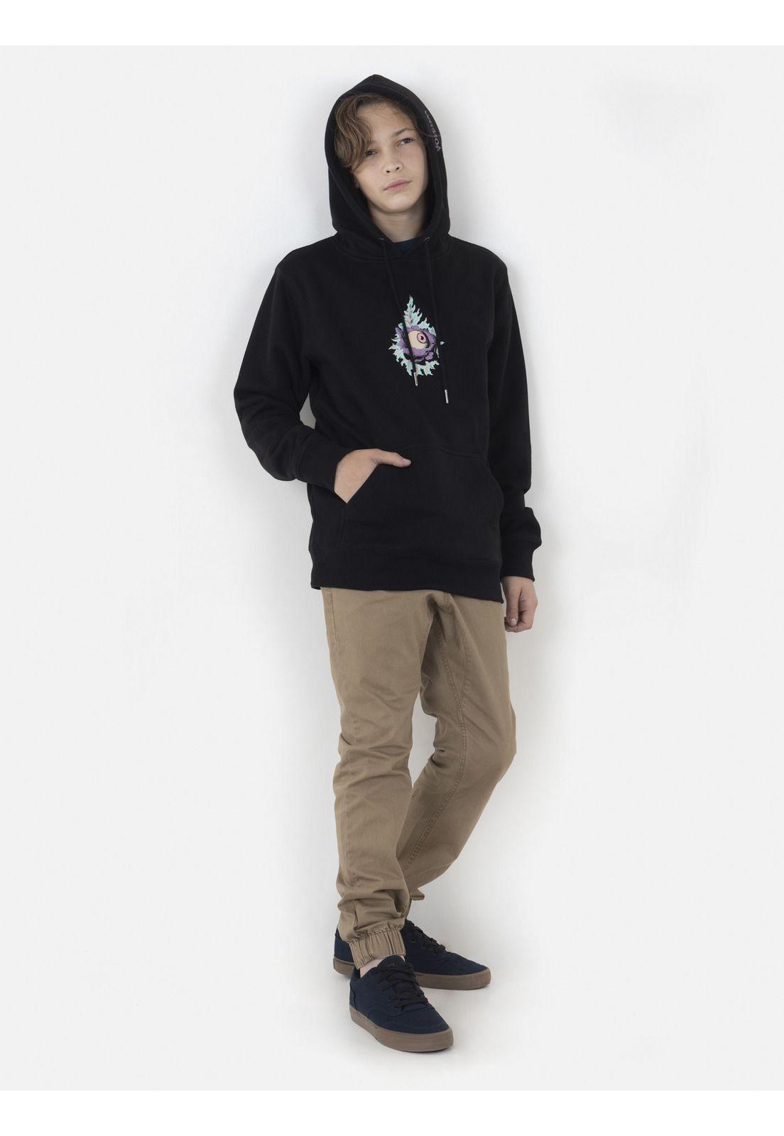 Poleron Juvenil BORN BONE Negro Volcom-3