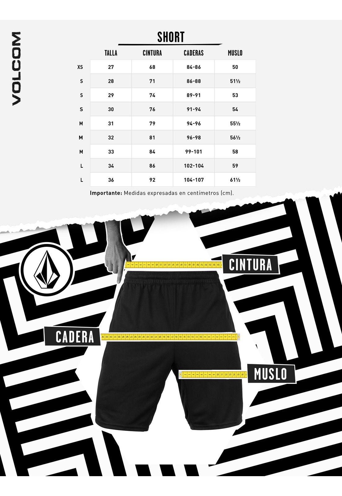 Bermuda 7B412 Hombre Negro Volcom-4