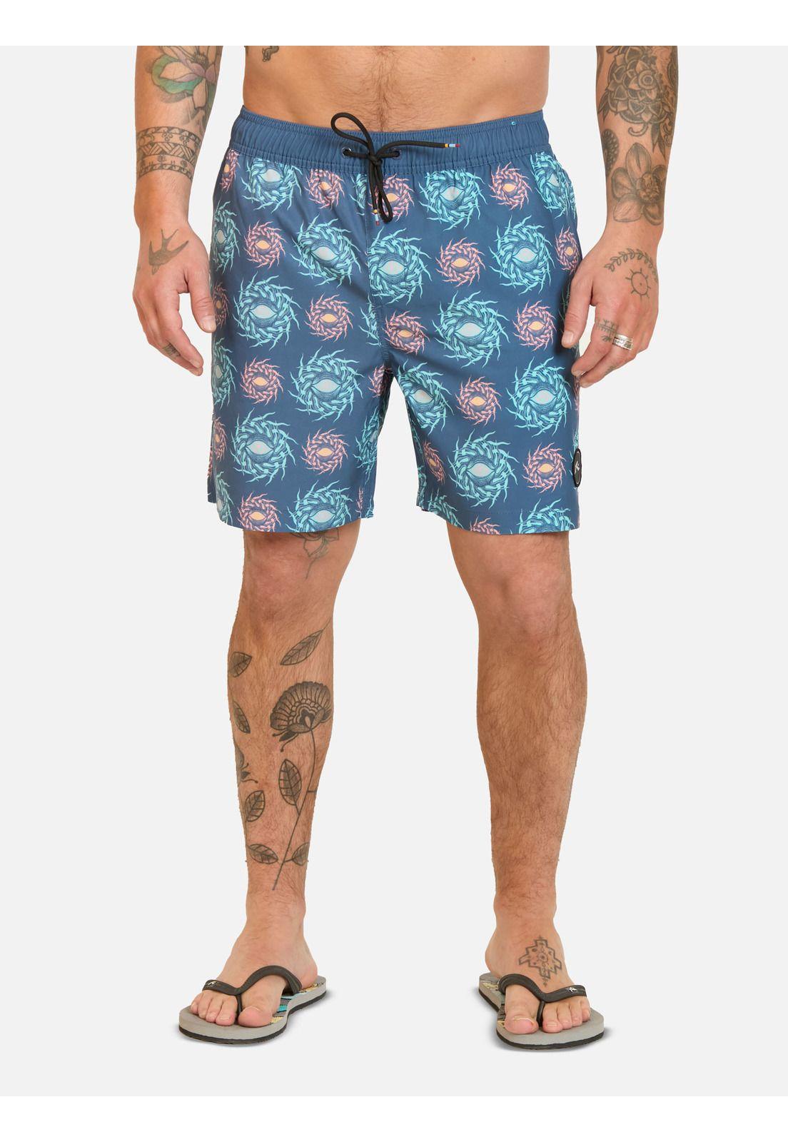 Traje De Baño Corto Fractal Multicolor Hombre Rusty-0