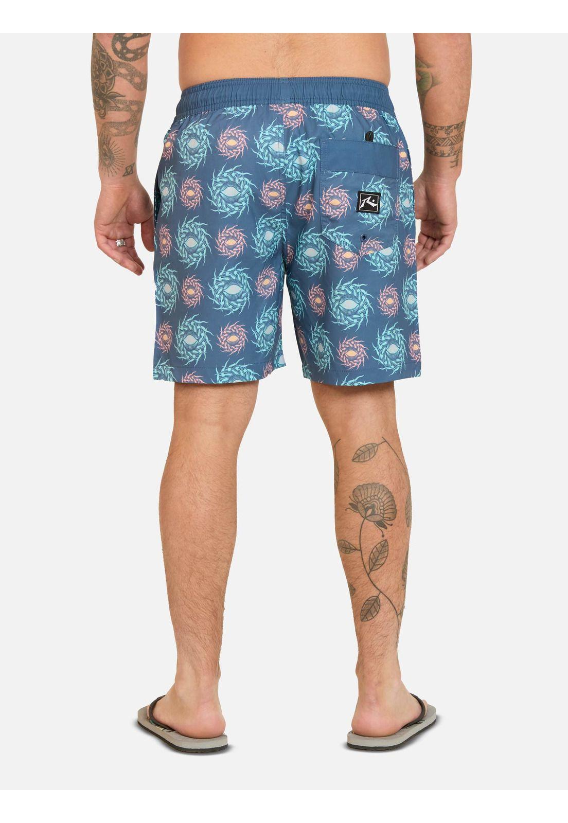 Traje De Baño Corto Fractal Multicolor Hombre Rusty-1