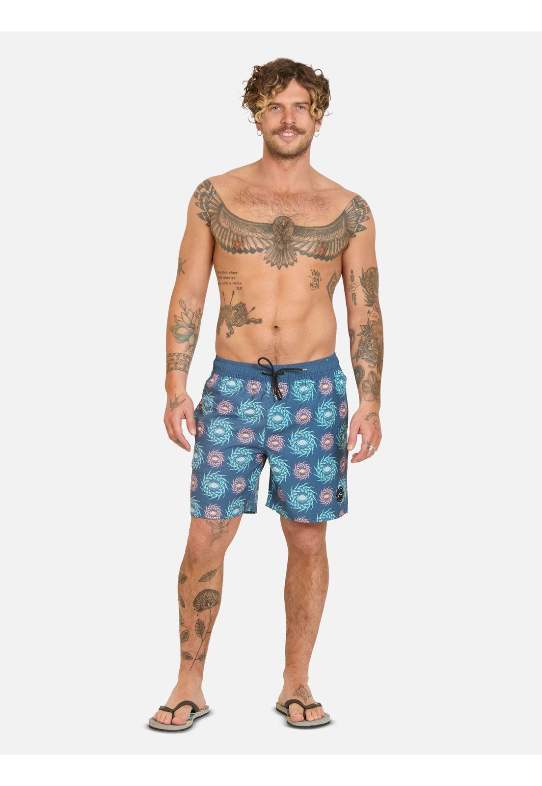 Traje De Baño Corto Fractal Multicolor Hombre Rusty-3