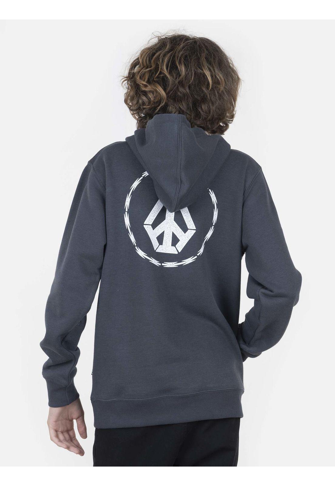 Poleron Juvenil RAZOR Gris Oscuro Volcom-1