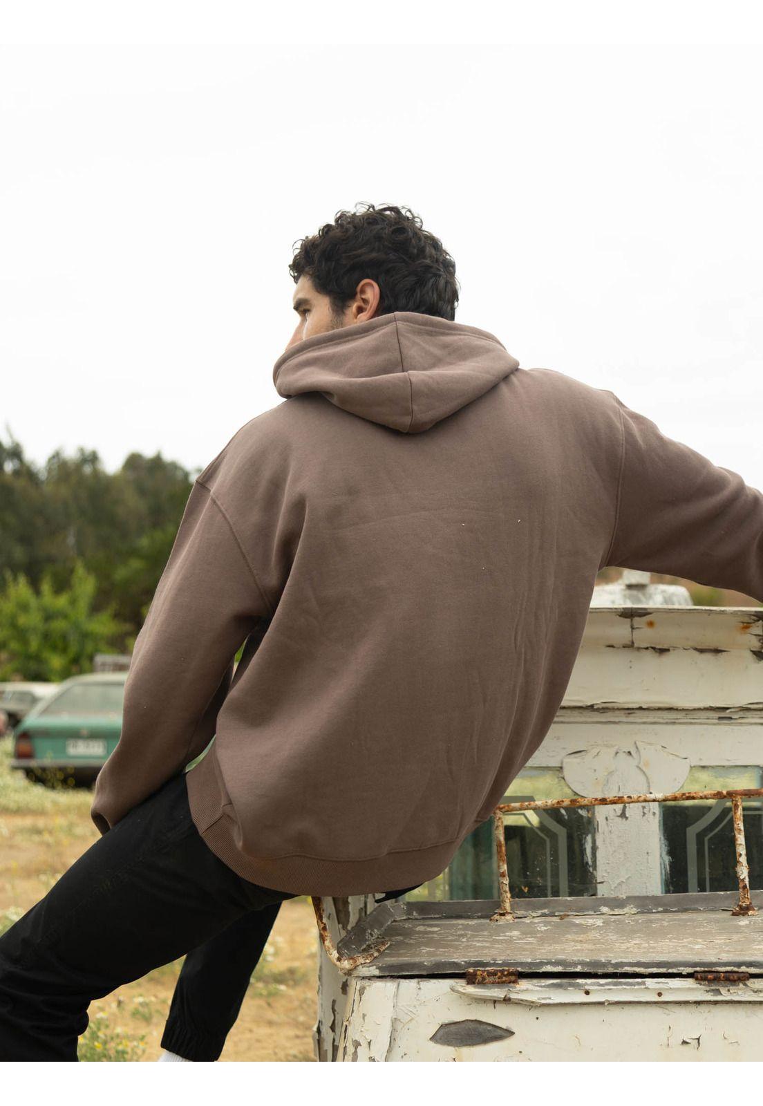 Poleron Canguro Rusty Brand Hoodie Café Hombre Rusty-2