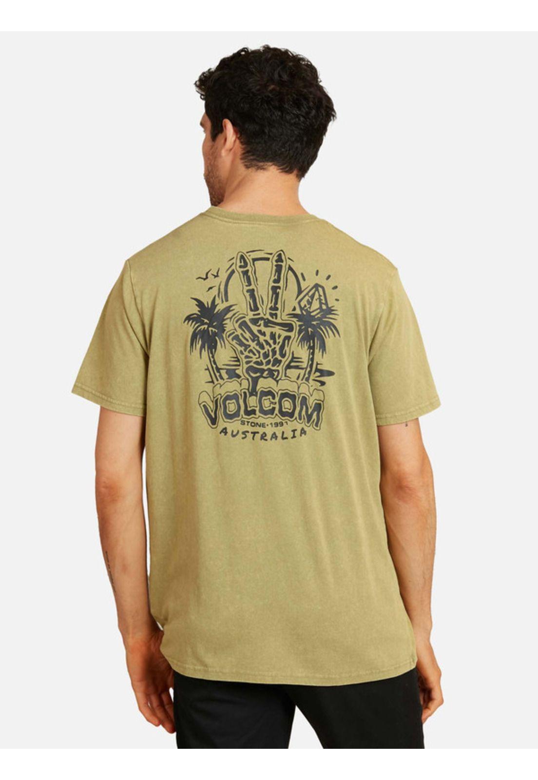 Polera Peace Out Acid Sst Khaki Hombre Volcom-1