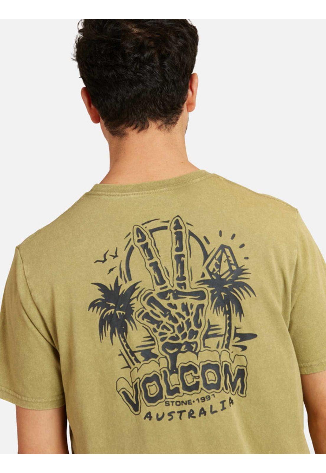 Polera Peace Out Acid Sst Khaki Hombre Volcom-3