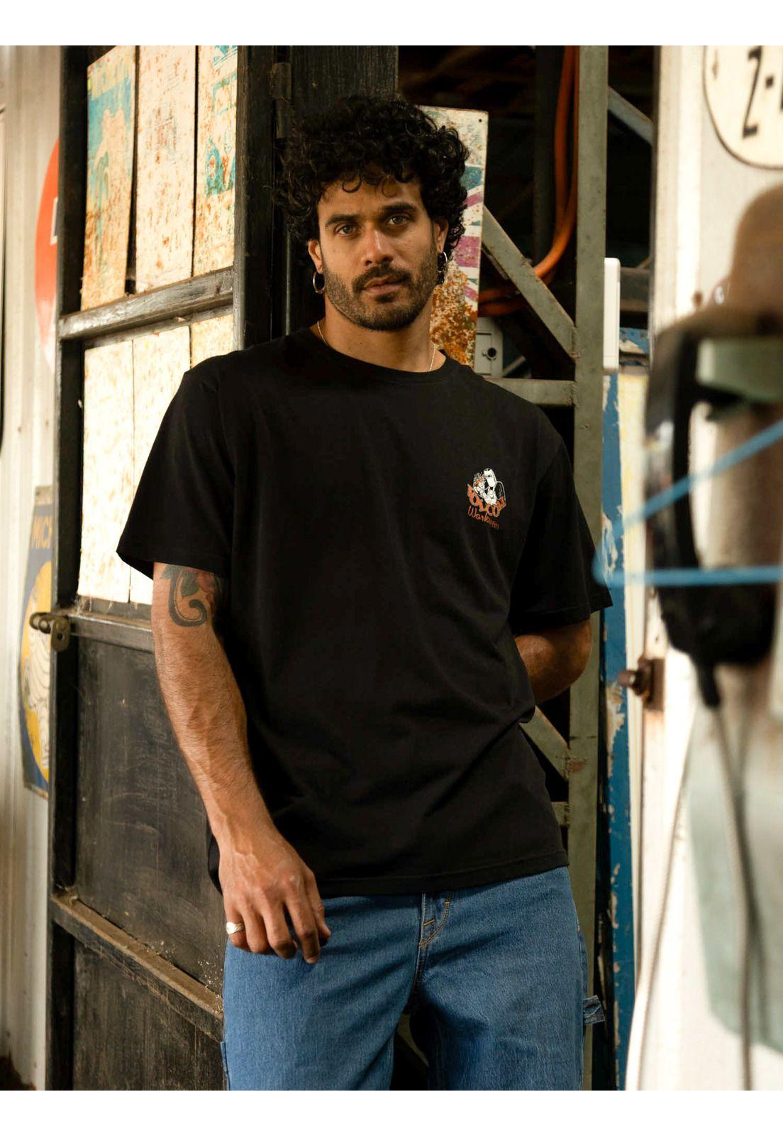 Polera MC Grindit Workwear Negro Hombre Volcom-0