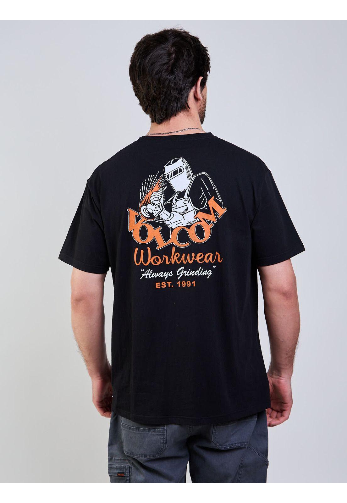 Polera MC Grindit Workwear Negro Hombre Volcom-4