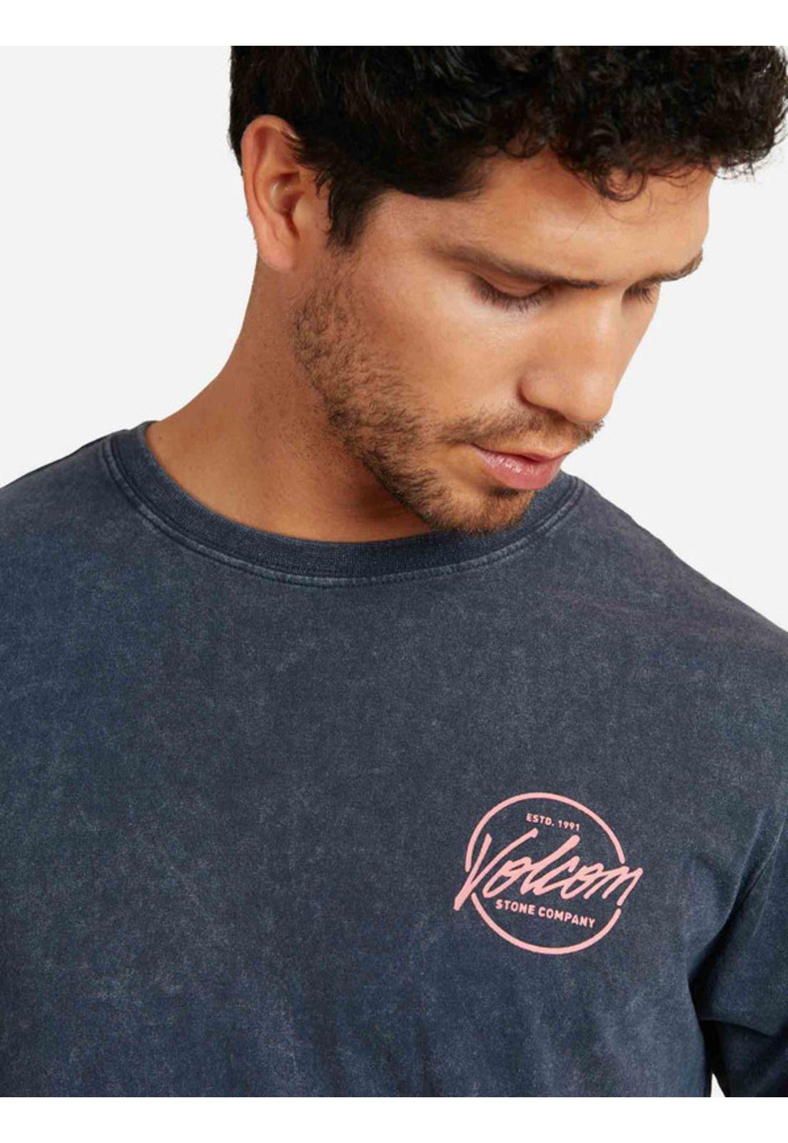Polera Stone Stamp Acid Sst Azul marino Hombre Rusty-3