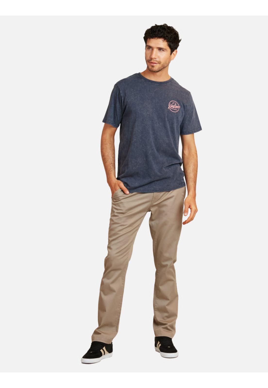 Polera Stone Stamp Acid Sst Azul marino Hombre Rusty-4