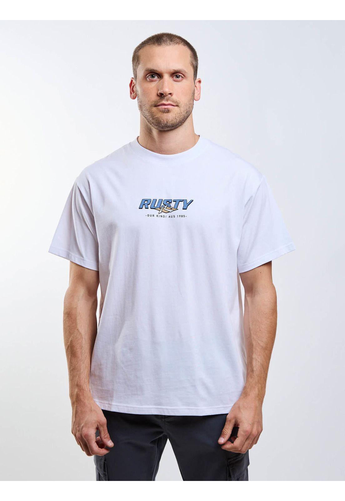 Polera MC Double Or Quits Blanco Hombre Rusty-3