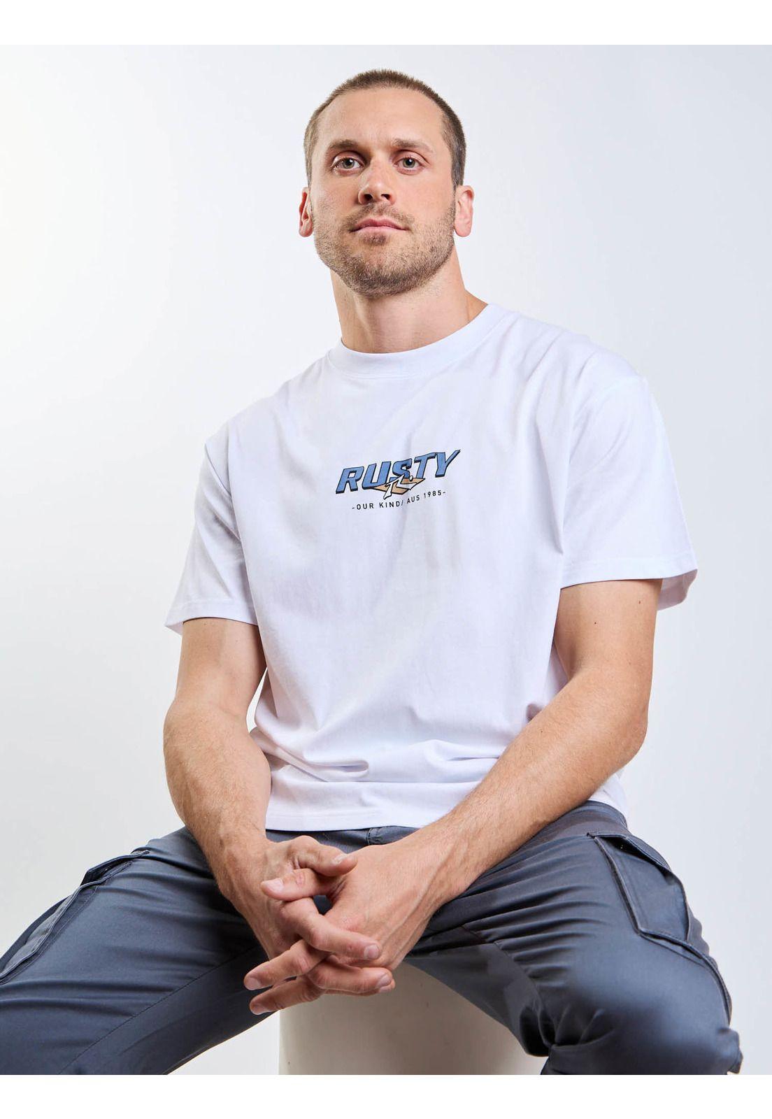 Polera MC Double Or Quits Blanco Hombre Rusty-8