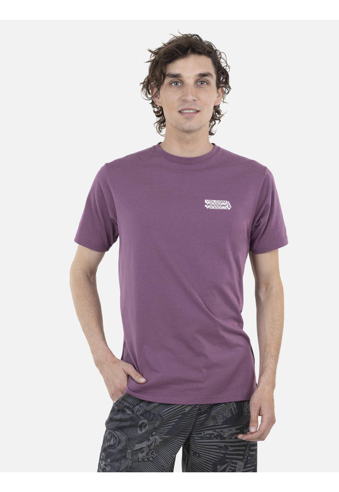 Polera M/C Básica Hombre 7P114-MV22 Burdeo Volcom-0