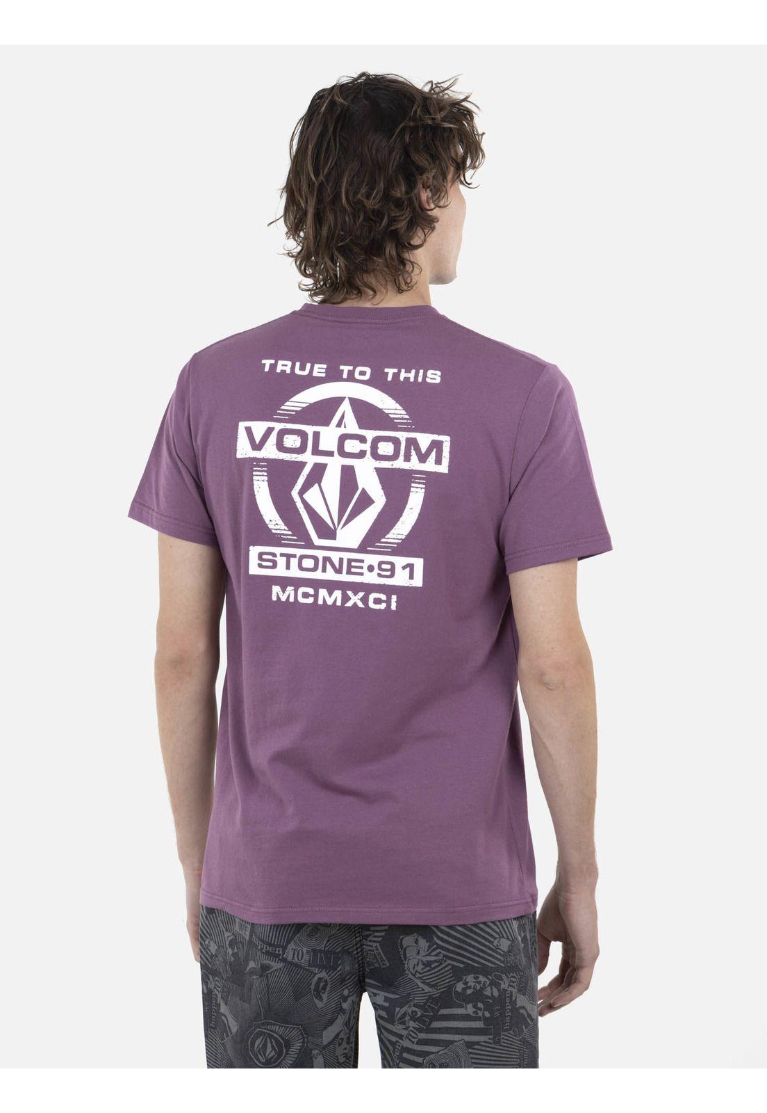 Polera M/C Básica Hombre 7P114-MV22 Burdeo Volcom-1