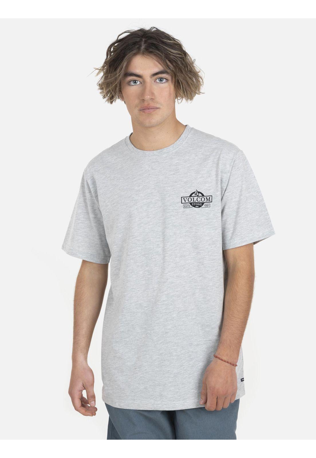 Polera M/C Básica Hombre 7P112-MV22 Gris Volcom-0