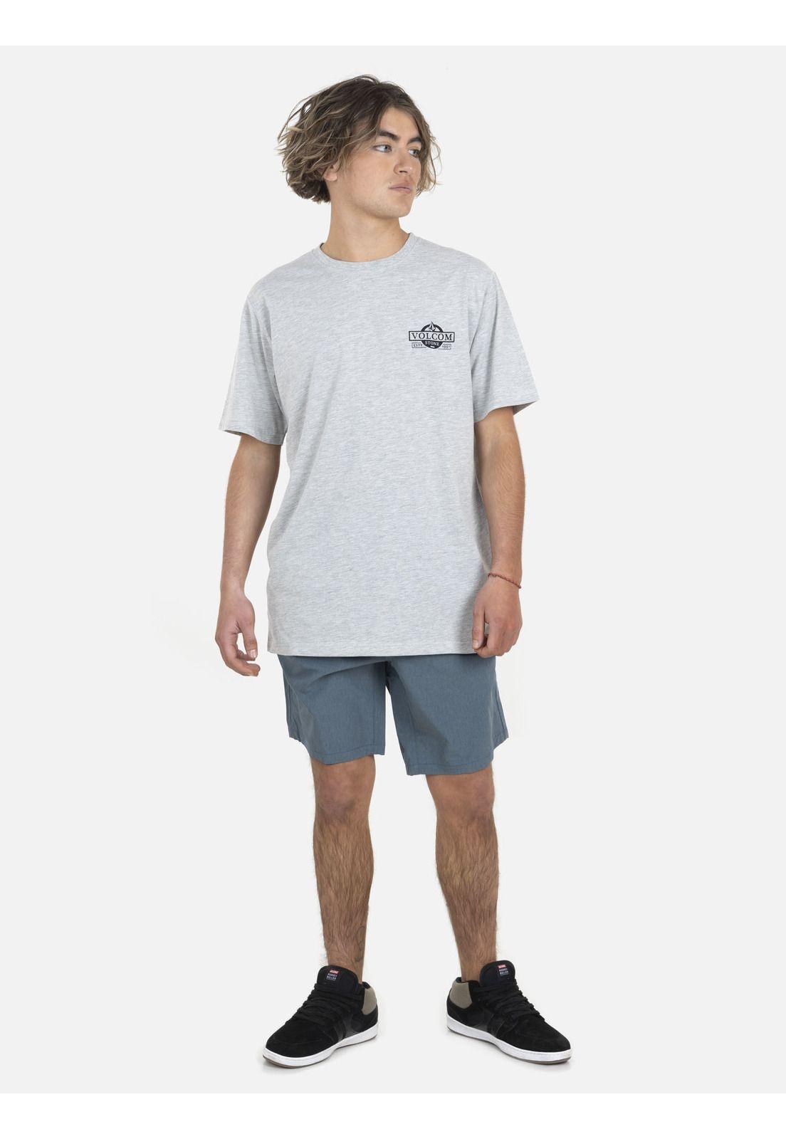 Polera M/C Básica Hombre 7P112-MV22 Gris Volcom-3