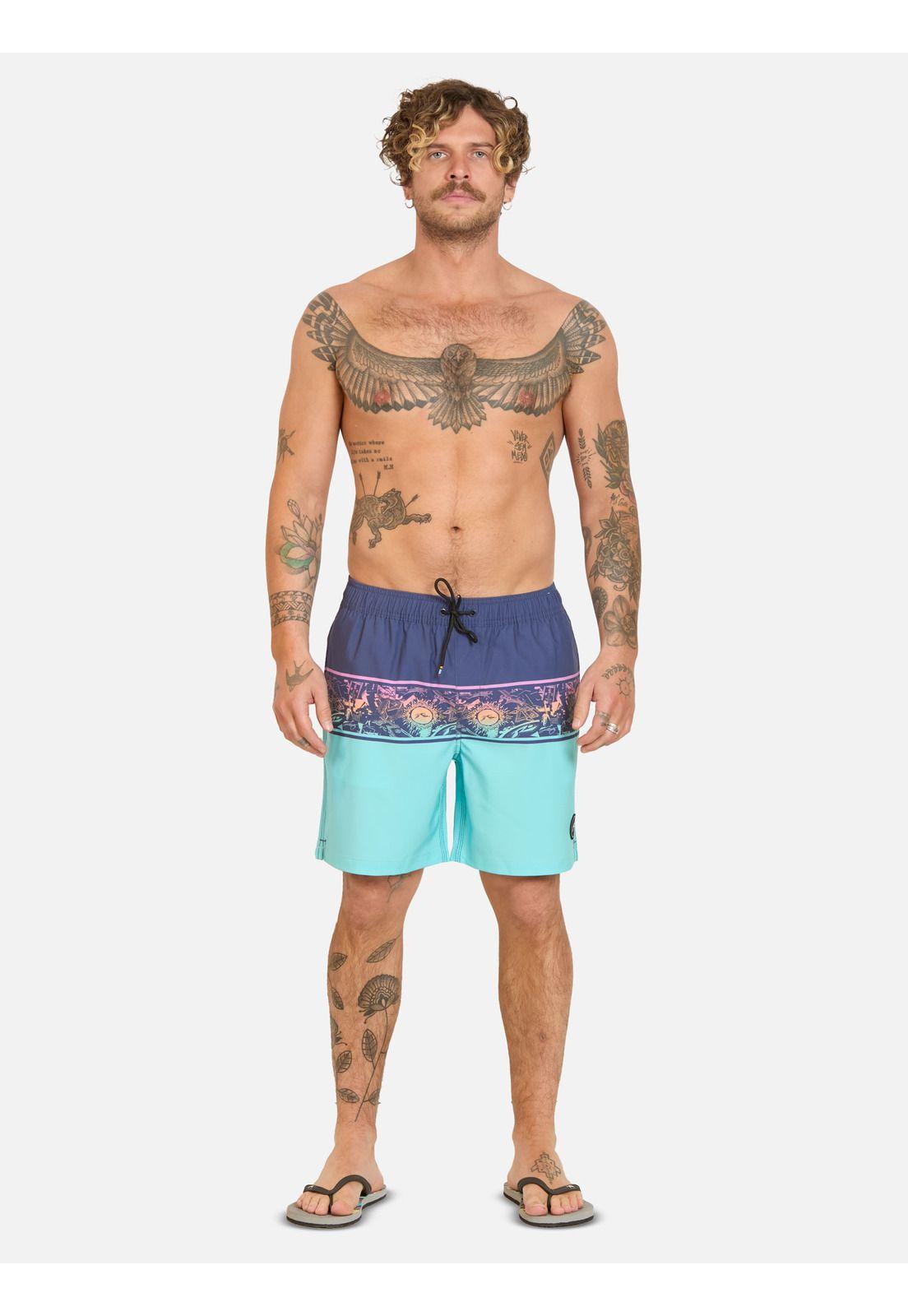 Traje De Baño Corto Surfo Multicolor Hombre Rusty-3