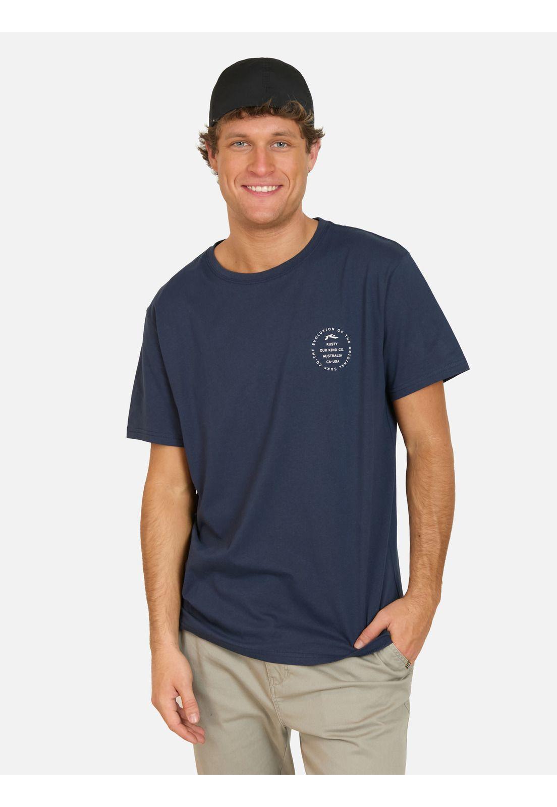 Polera MC Drift Azul Hombre Rusty-0