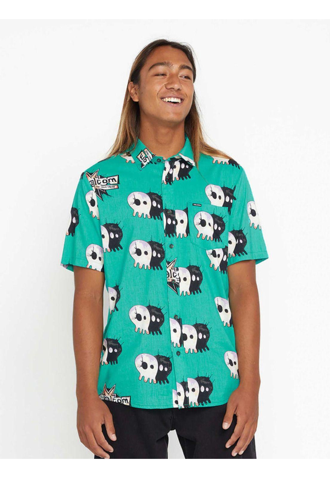 Camisa V Ent Pepper Ss  Hombre Verde Volcom-0