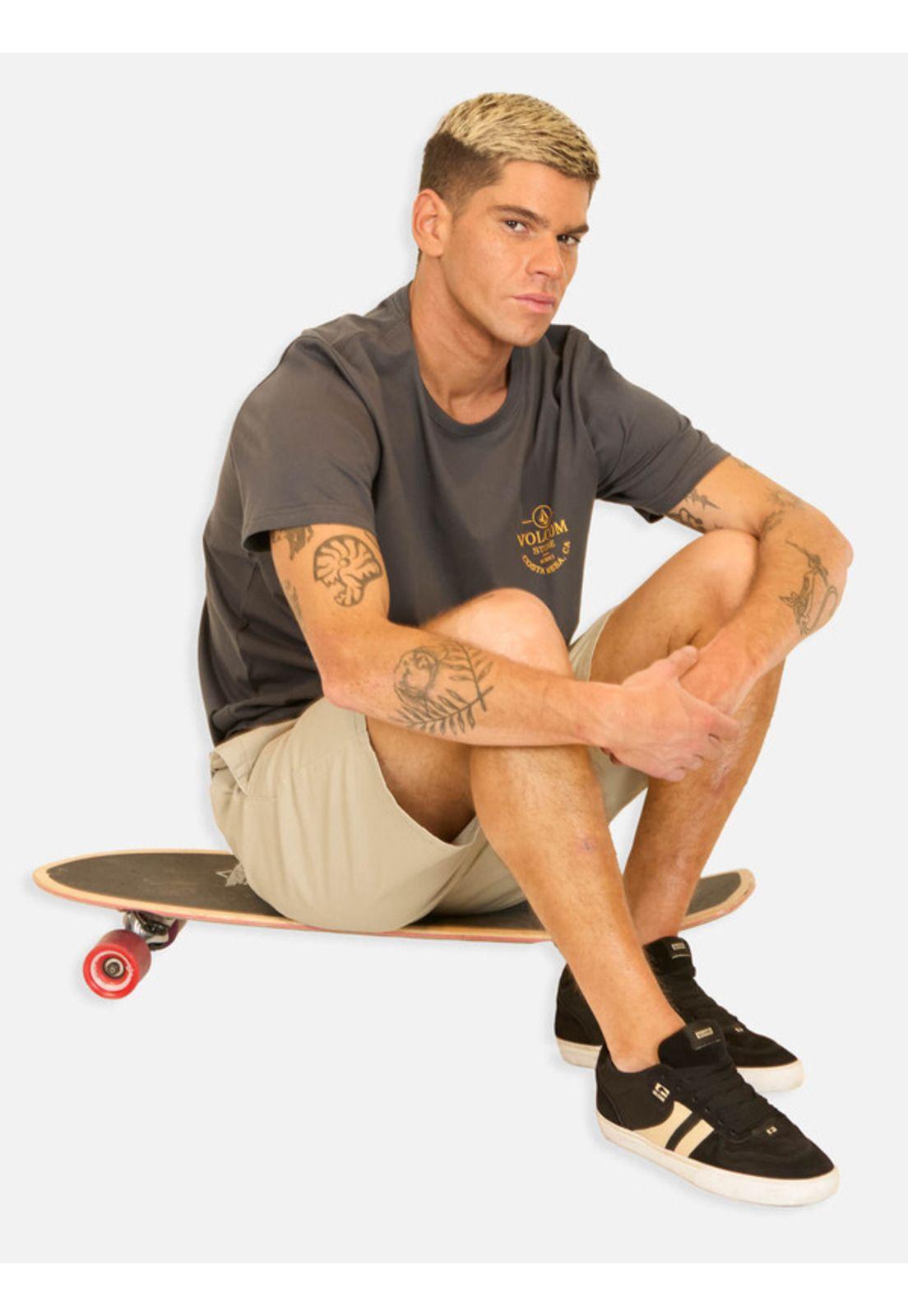 Bermuda Jogger Classic Gris Hombre Volcom-3