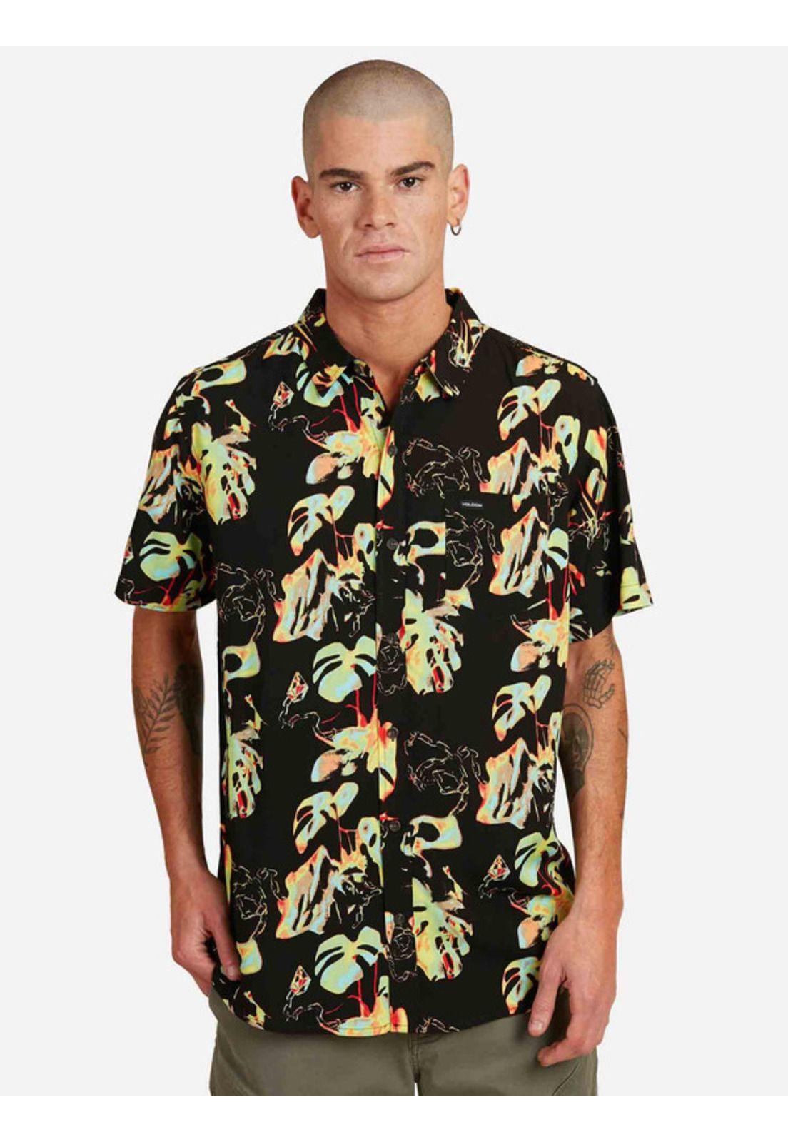 Camisa Paradise Bound Short Sleeve Shirt Multicolor Hombre Volcom-0