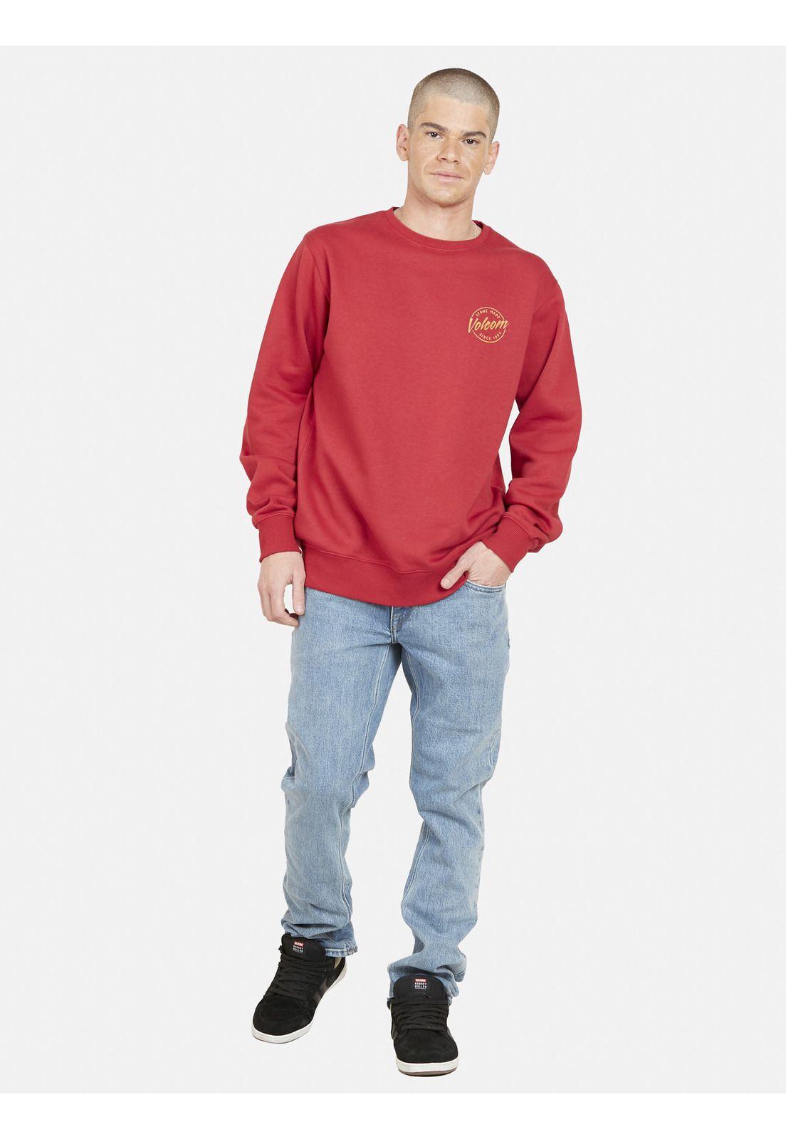 Poleron TICK TICK TOE CREW Hombre Rojo Volcom-4