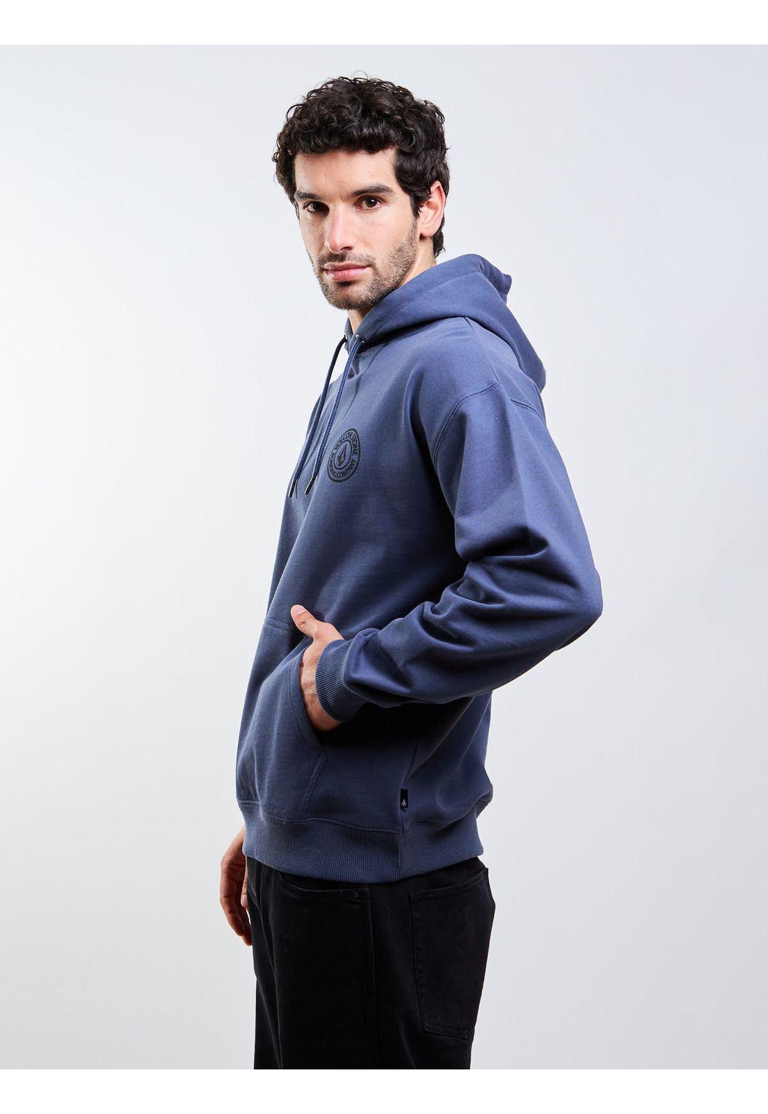 Poleron Canguro Watanite Po Azul Hombre Volcom-2