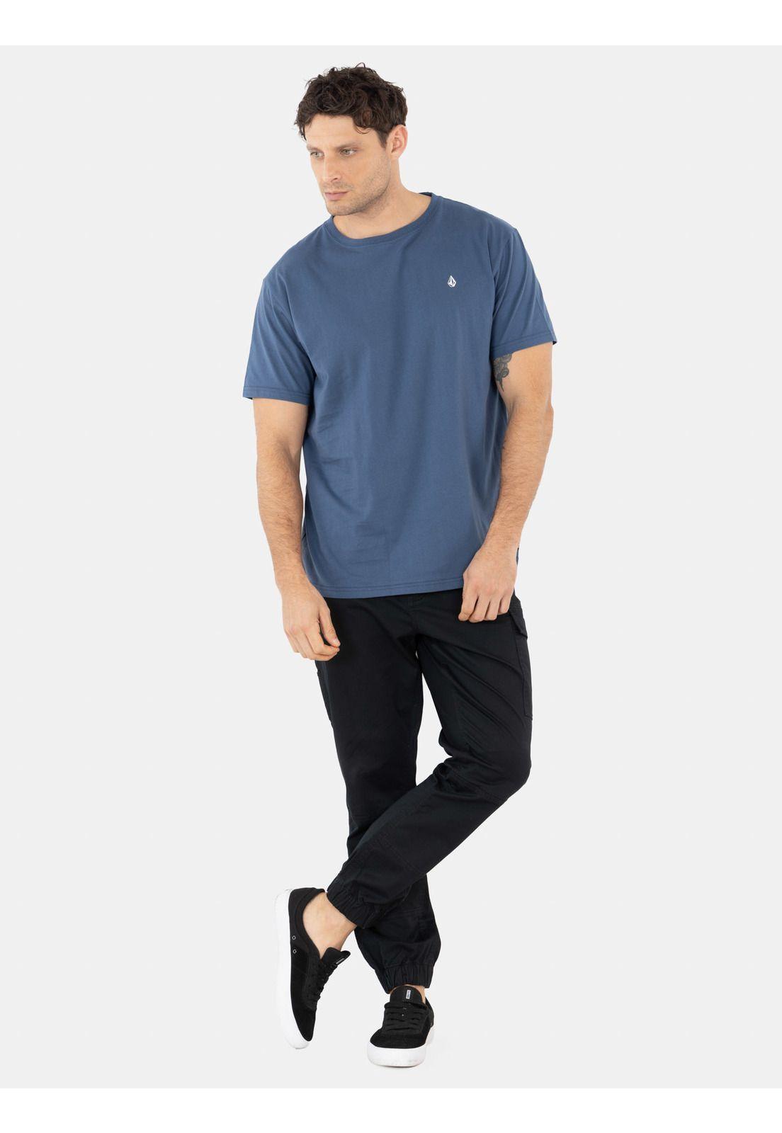 Polera MC Workwear Azul Hombre Volcom-3