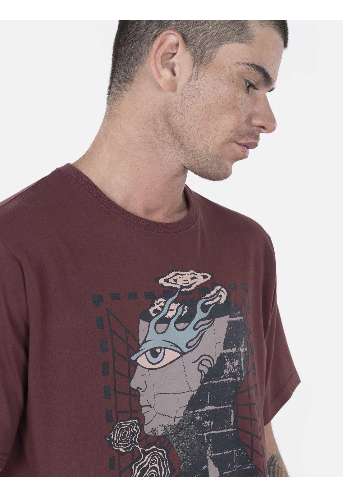 Polera Hombre CLOUDER S/S TEE Burdeo Volcom-2