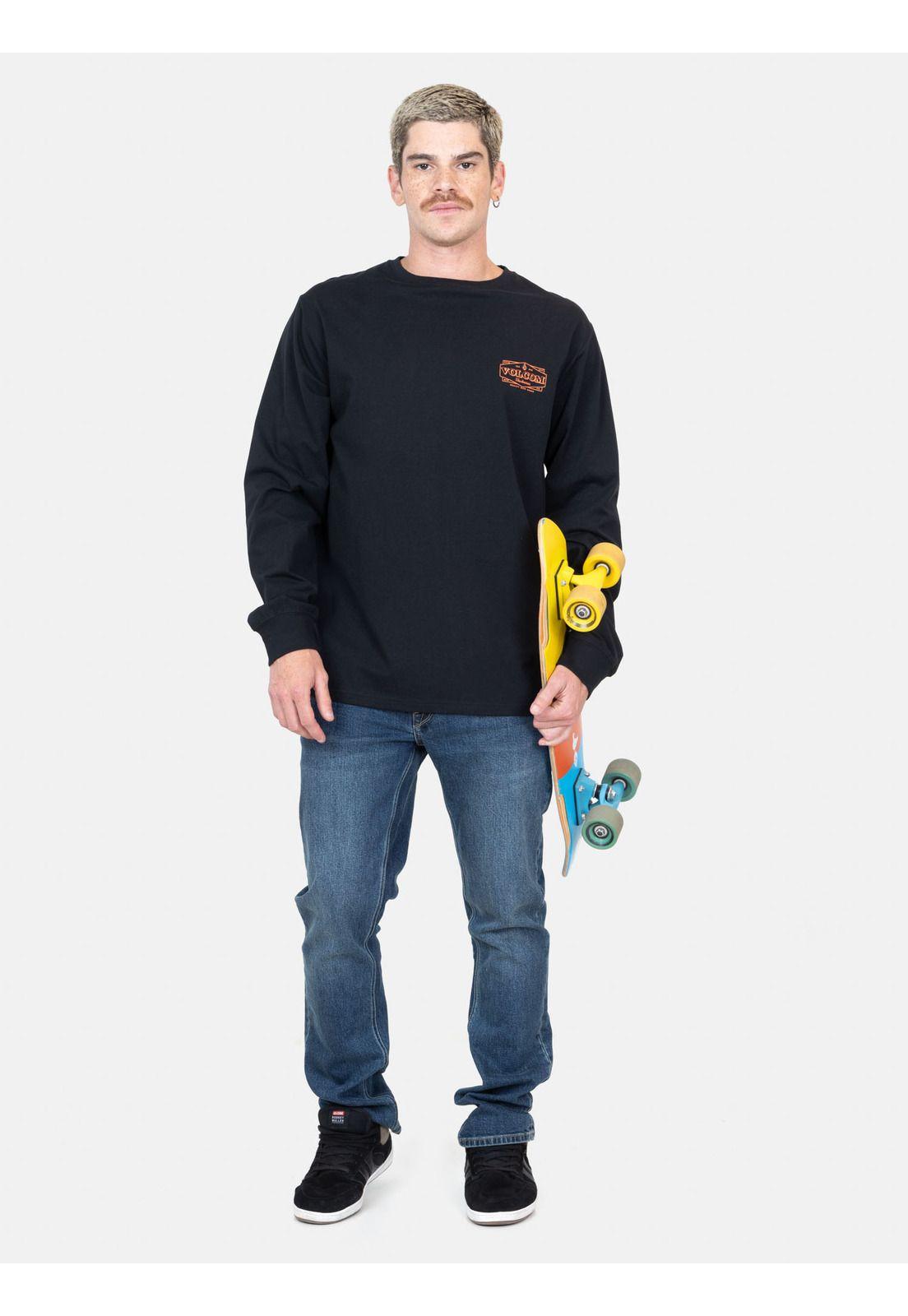 Polera ML Boardium Negro Hombre Volcom-3