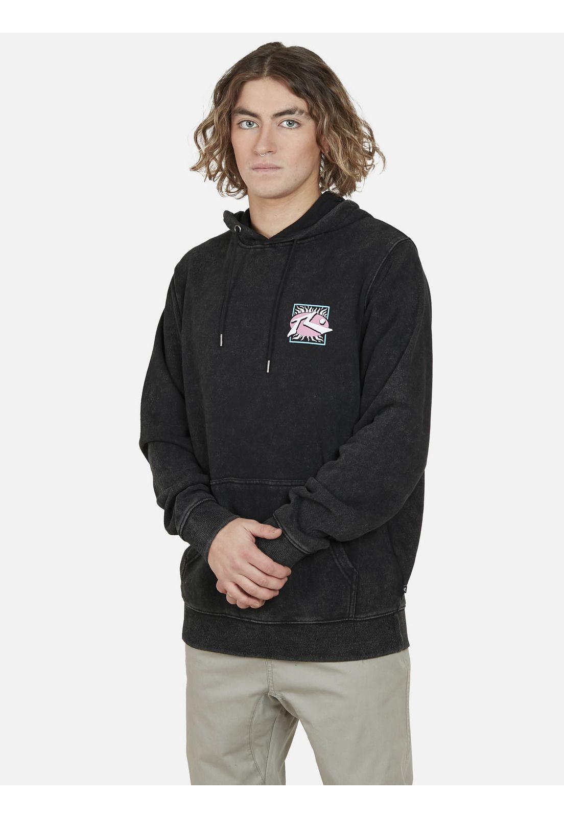 Poleron Surf cycle  Hoodie Hombre Negro Rusty-0
